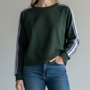 Lou & Grey Teal With Striped Sleeves